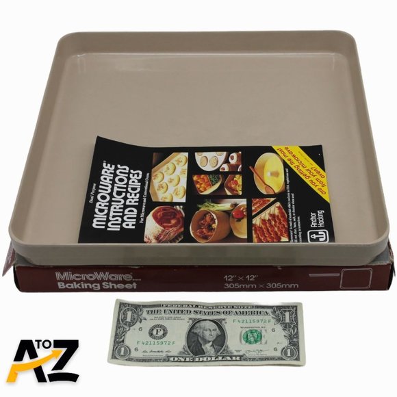 Vintage Anchor Ovenware Hocking Microware 12" Square Baking Sheet w Box & Manual - Picture 4 of 12